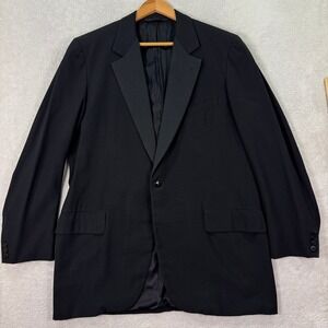 VINTAGE Oxxford Clothes Mens 42L Black Tuxedo Jacket Blazer Formal Heavyweight